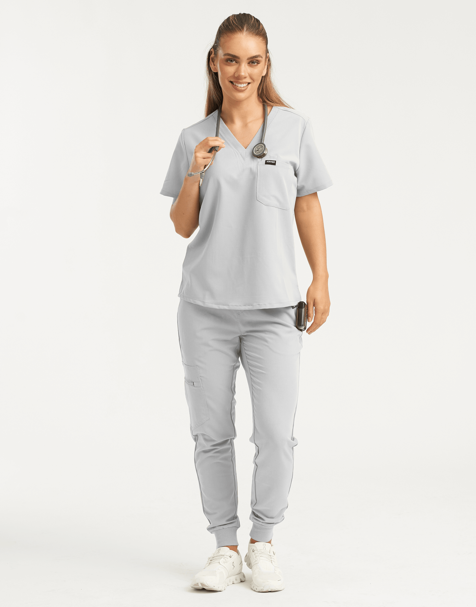 Essential One Pocket V Neck Scrub Top - Tail Light