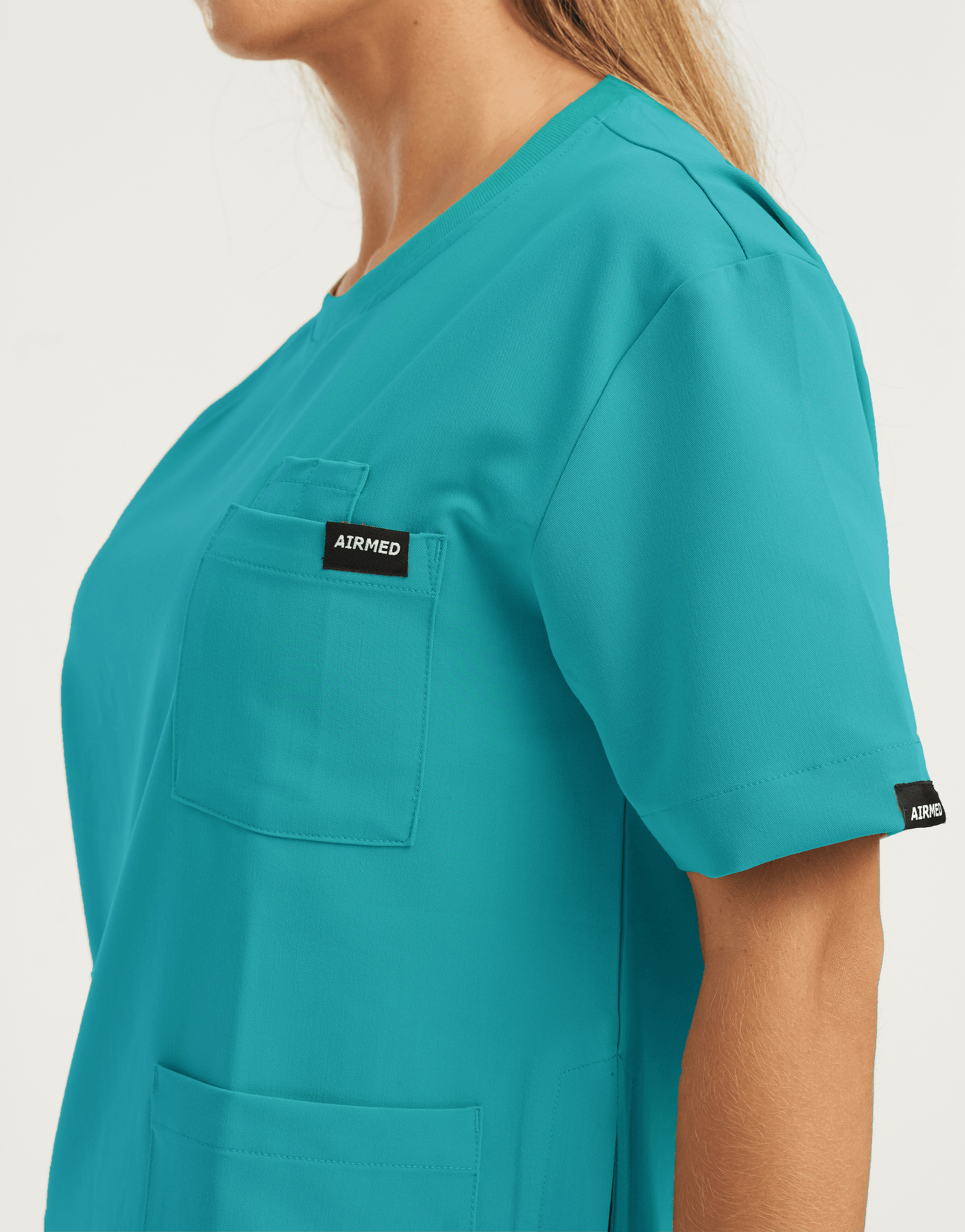 Essential Crewneck Scrub Top - Sydney Teal