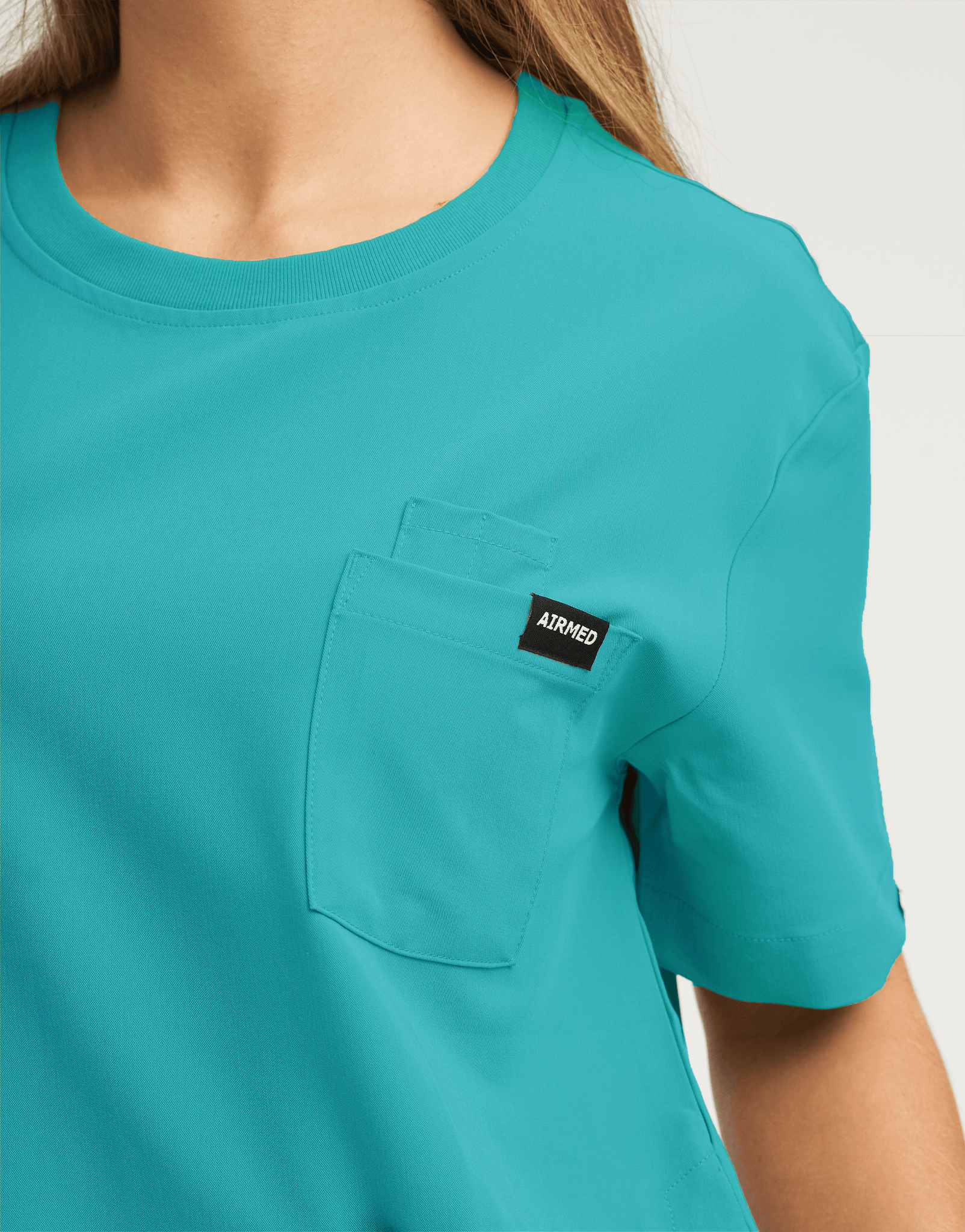 Essential Crewneck Scrub Top - Sydney Teal