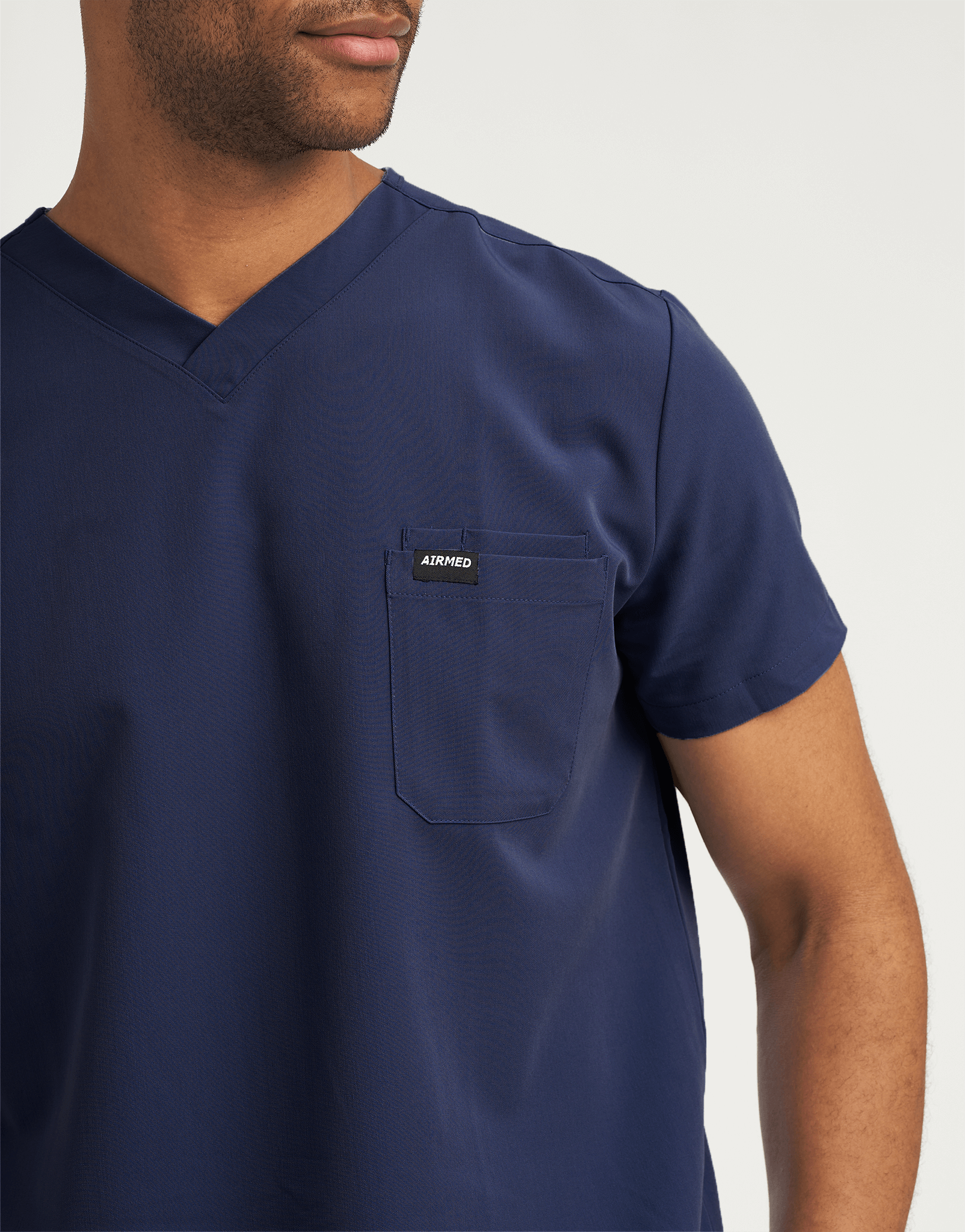Essential V Neck Scrub Top - True Navy