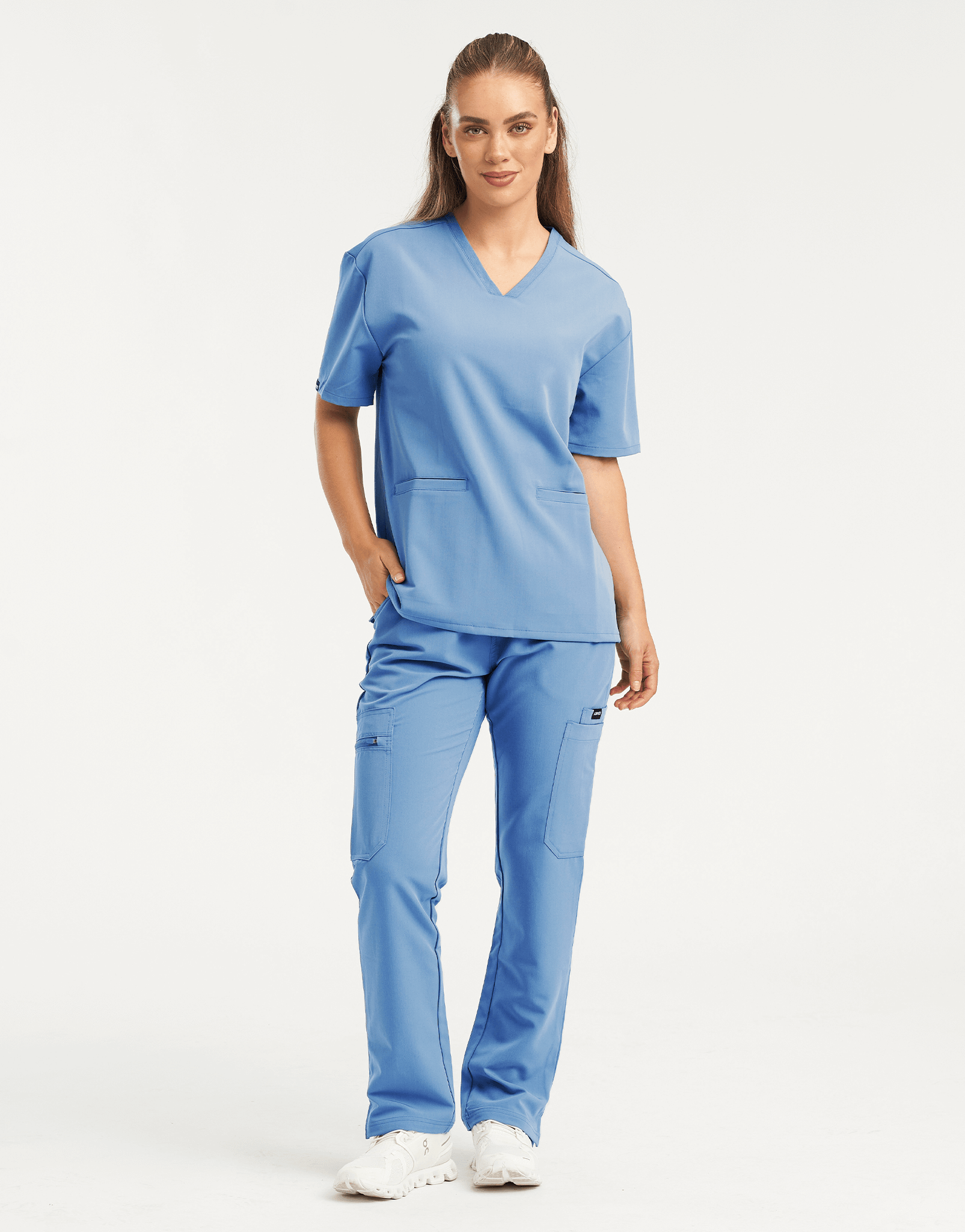 Essential Multi-Pocket Scrub Pants - Ceil Blue