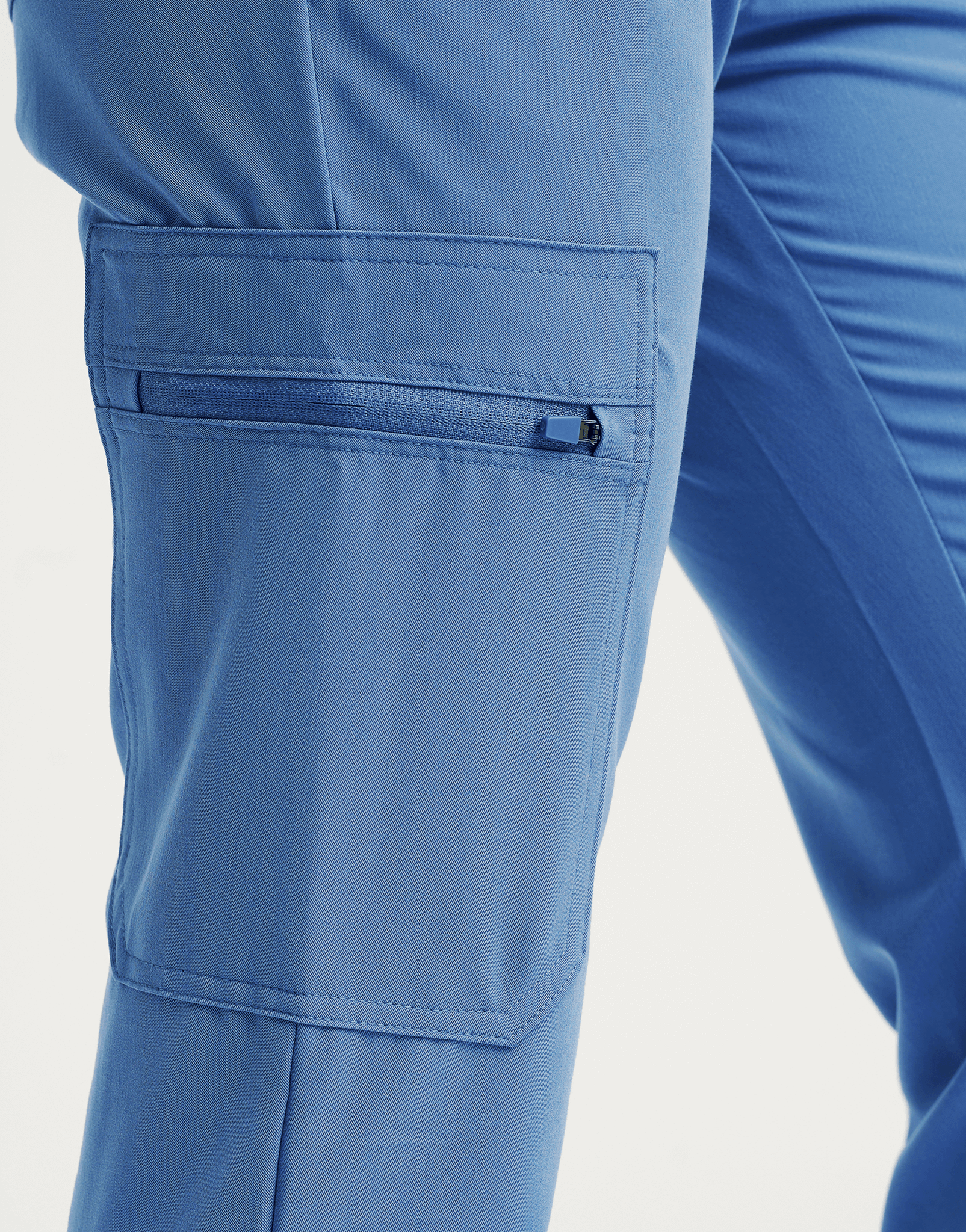 Essential Multi-Pocket Scrub Pants - Ceil Blue