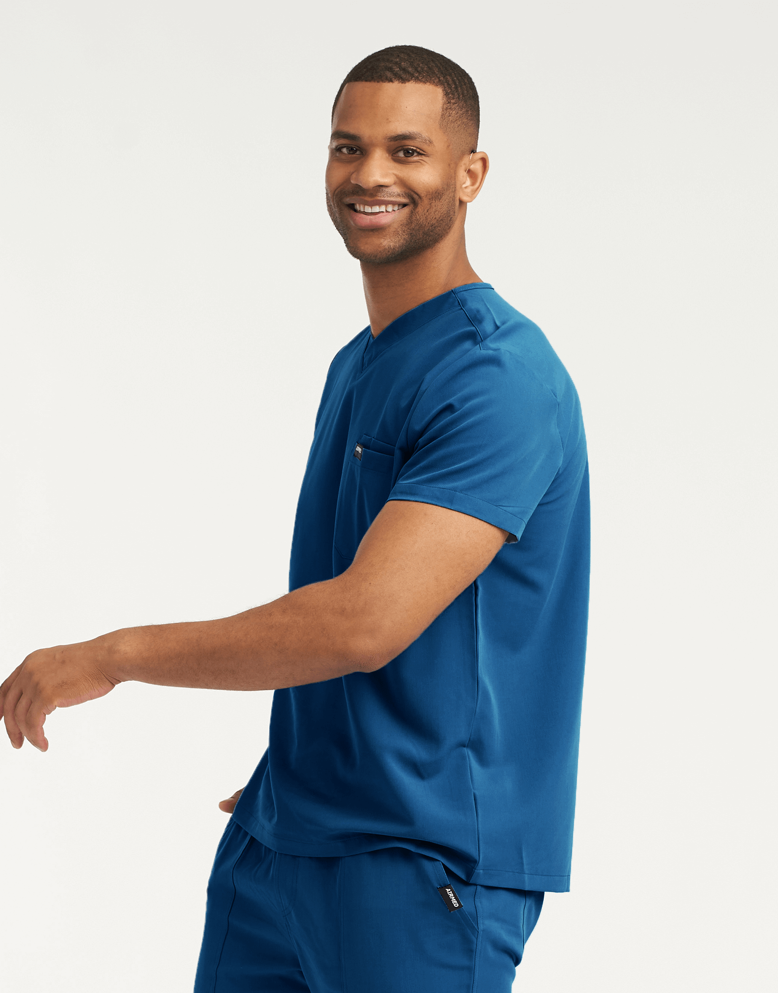 Essential V Neck Scrub Top - Gibraltar Blue