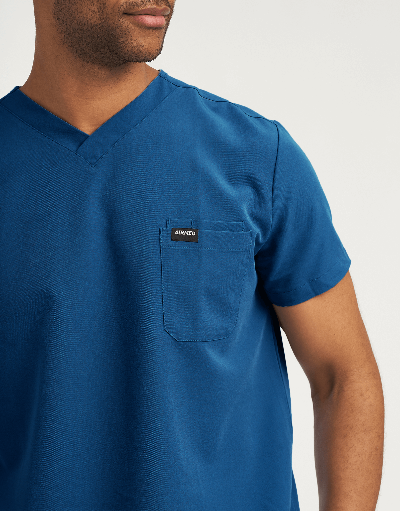 Essential V Neck Scrub Top - Gibraltar Blue