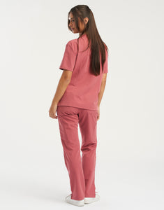 Essential V Neck Scrub Top - Mauvewood