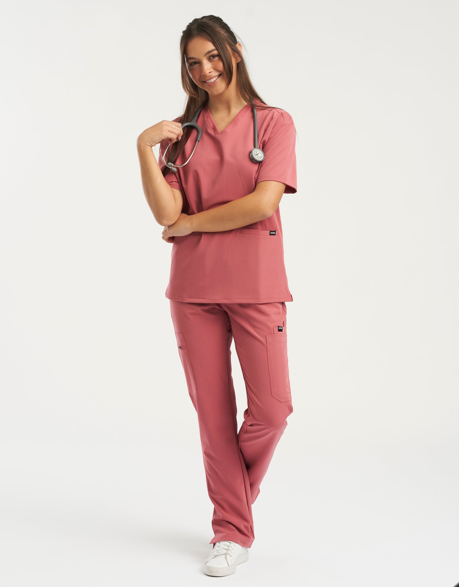 Essential Multi-Pocket Scrub Pants - Mauvewood