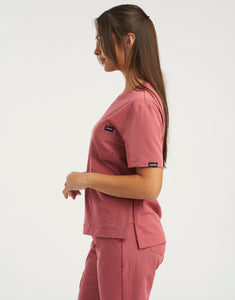 Essential Crewneck Scrub Top - Mauvewood