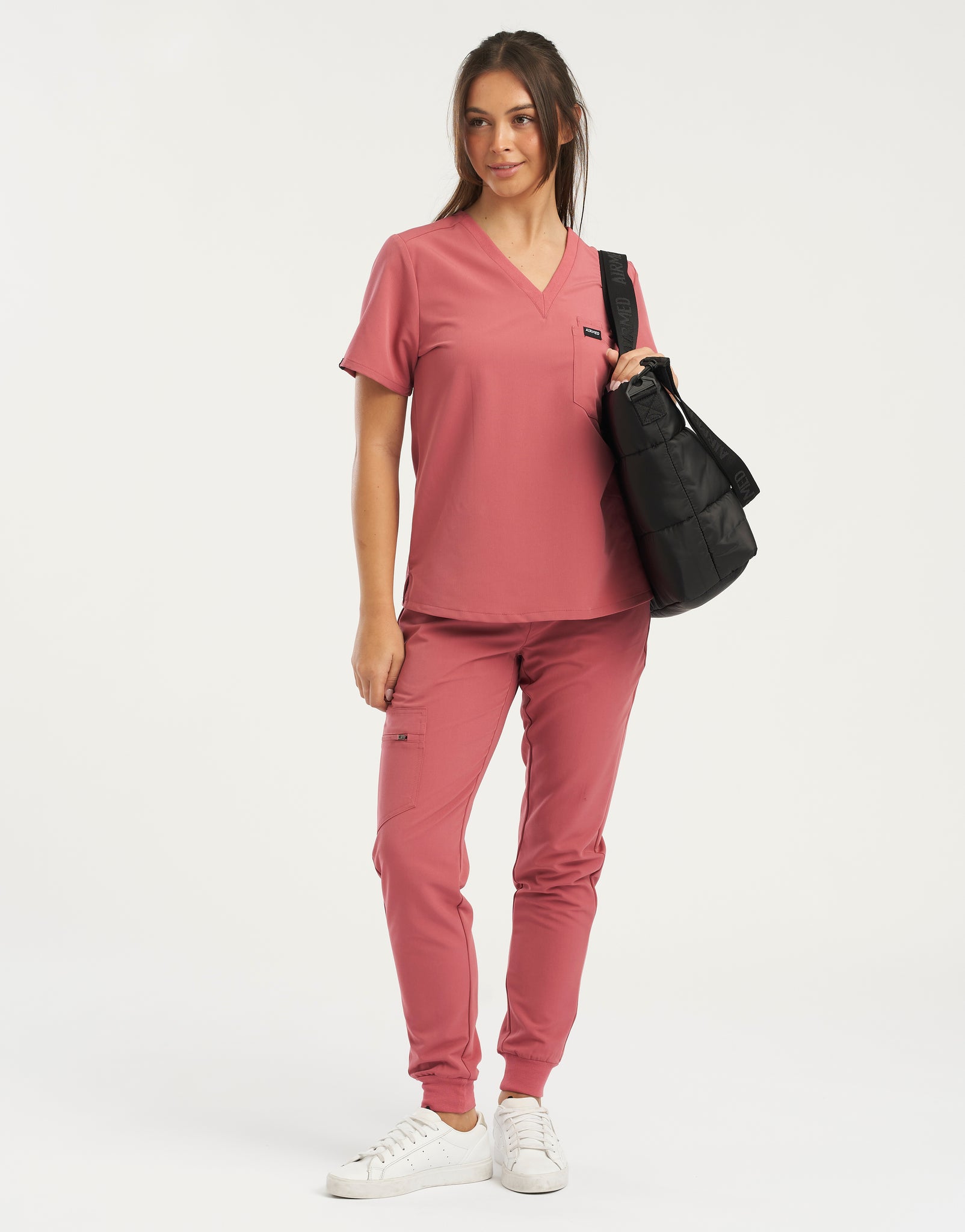 Essential Crewneck Scrub Top - Mauvewood