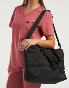 Essential Puffer Tote Bag - Black