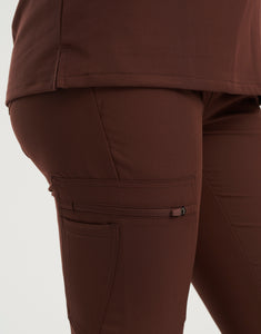 Essential Flare Scrub Pants - Cocoa