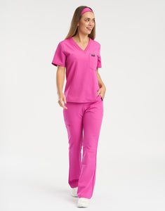 Essential Flare Scrub Pants - Just Pink