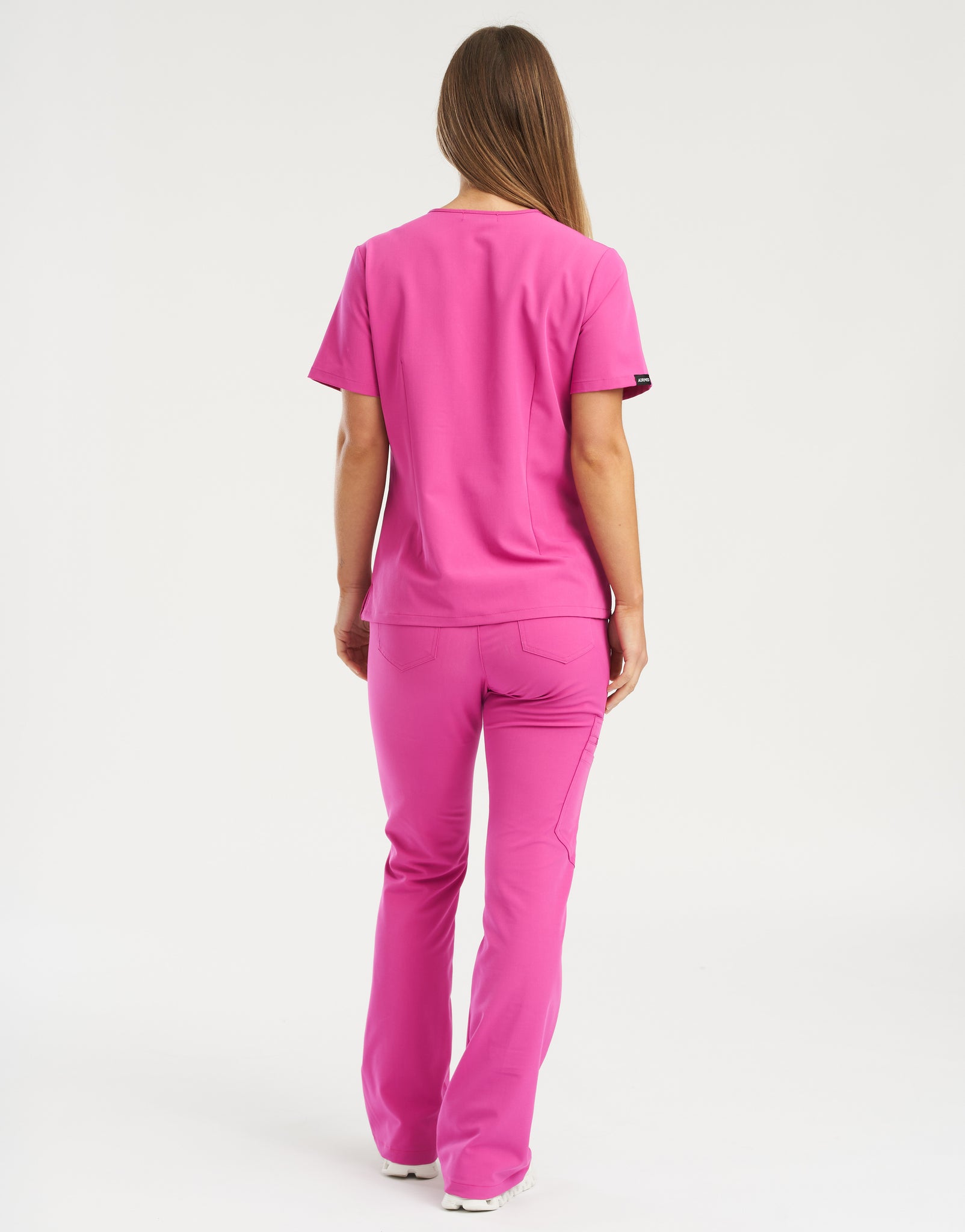 Essential One Pocket V Neck Scrub Top - Just Pink