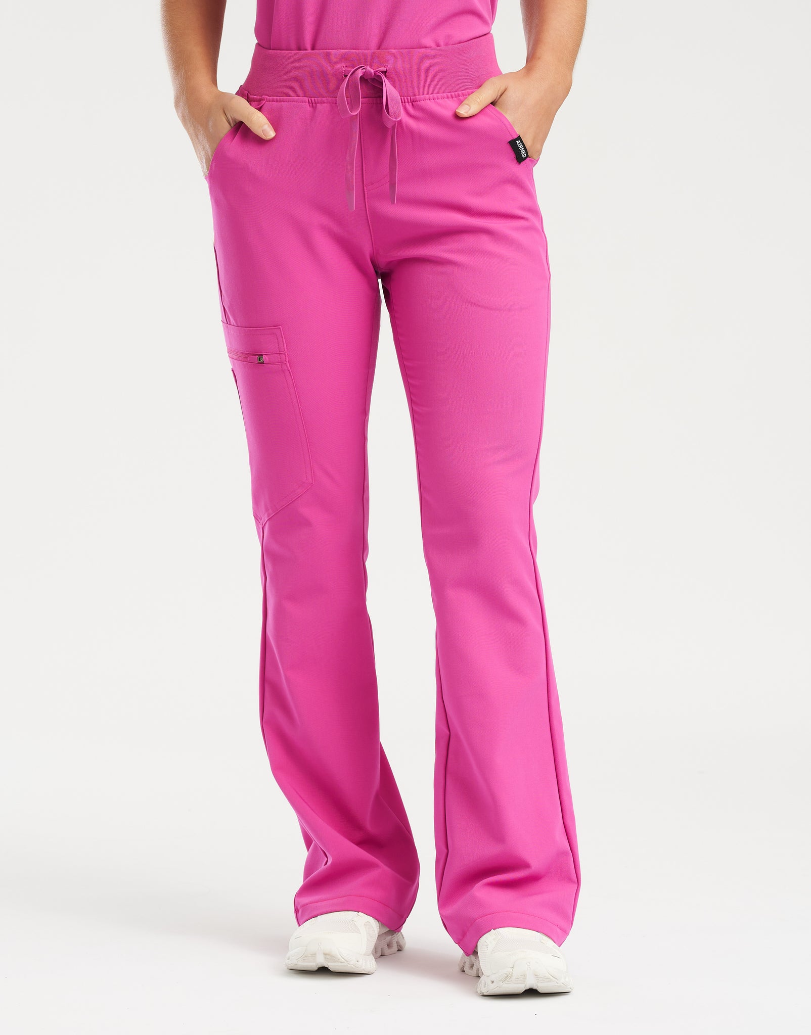 Essential Flare Scrub Pants - Just Pink