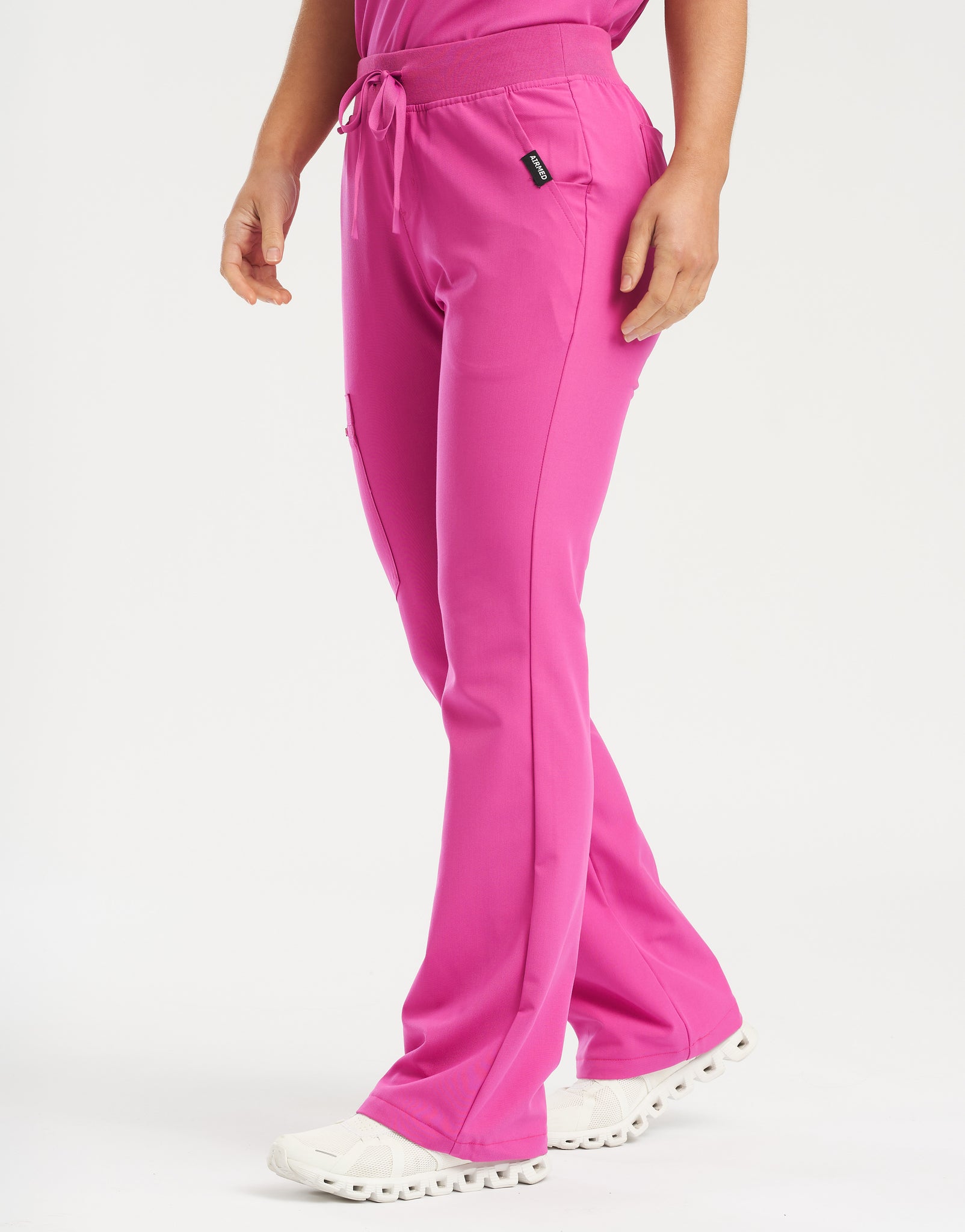 Essential Flare Scrub Pants - Just Pink