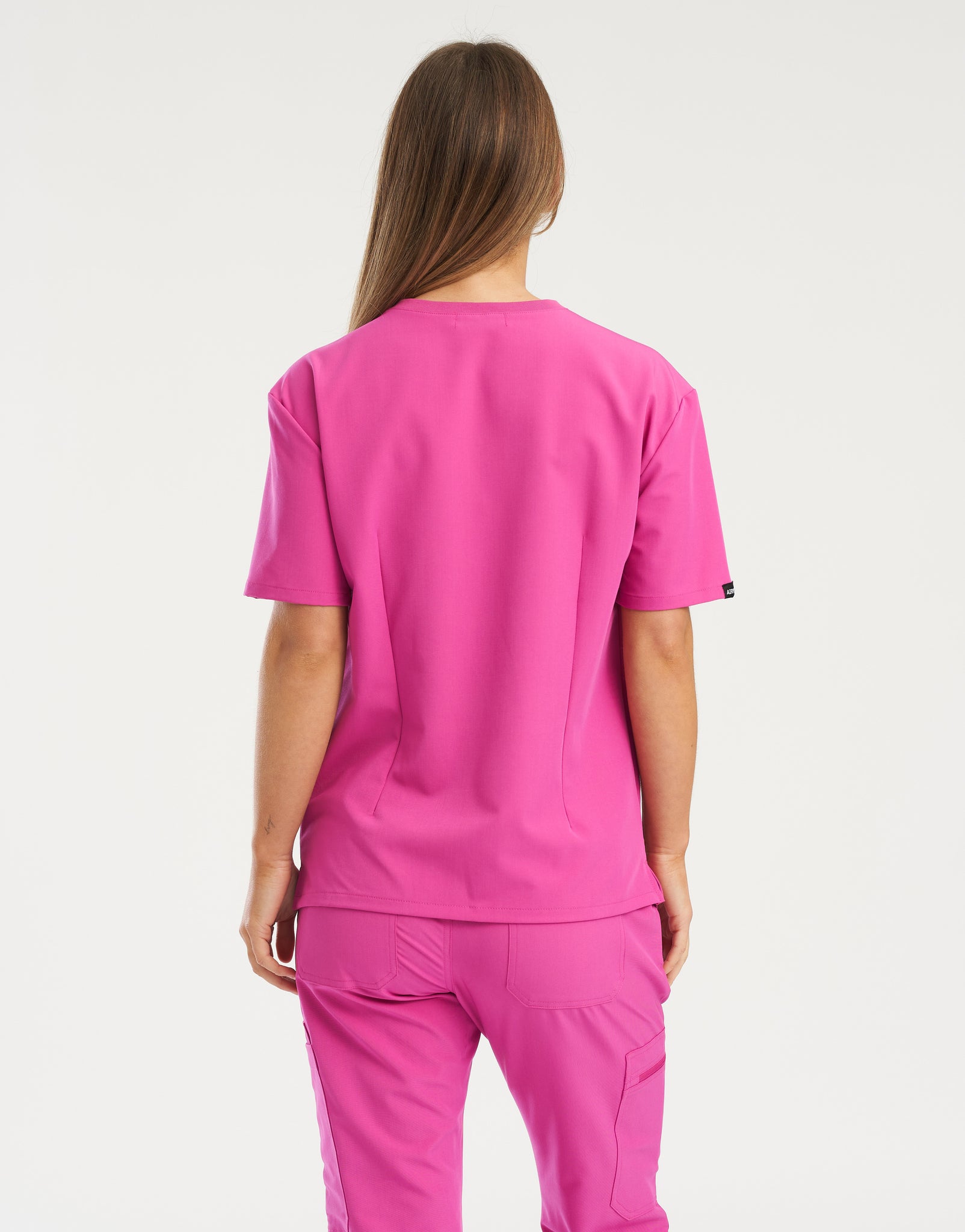 Essential V Neck Scrub Top - Just Pink