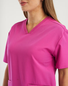 Essential V Neck Scrub Top - Just Pink