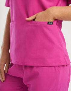 Essential V Neck Scrub Top - Just Pink