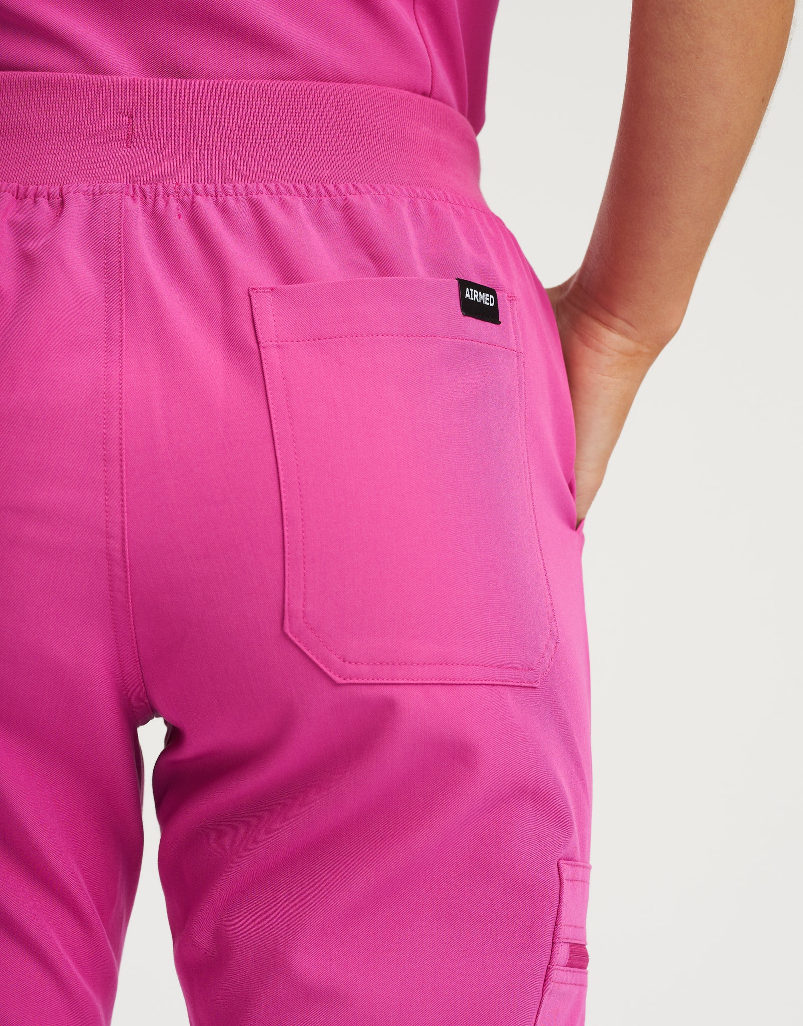 Essential Multi-Pocket Scrub Pants - Just Pink