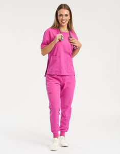 Essential Crewneck Scrub Top - Just Pink