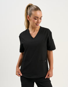 Aspire V Neck Scrub Top - Black