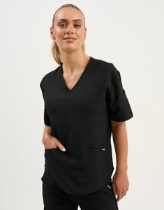 Aspire V Neck Scrub Top - Black