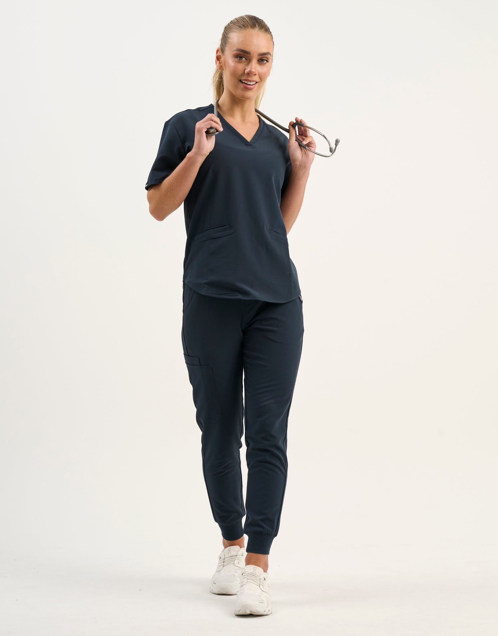 Aspire V Neck Scrub Top - Midnight Navy