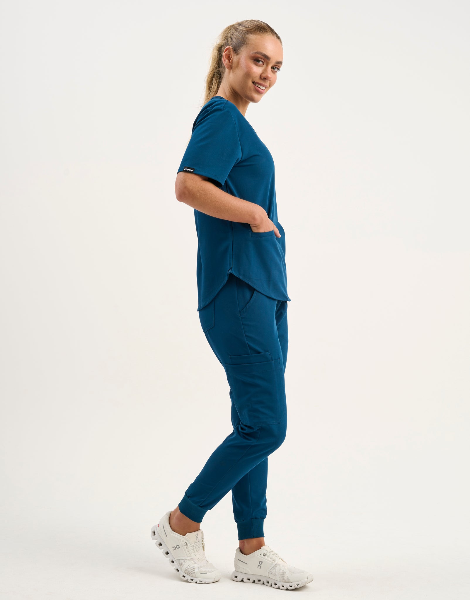 Aspire V Neck Scrub Top - Gibraltar Blue