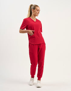 Aspire V Neck Scrub Top - Cherry Red