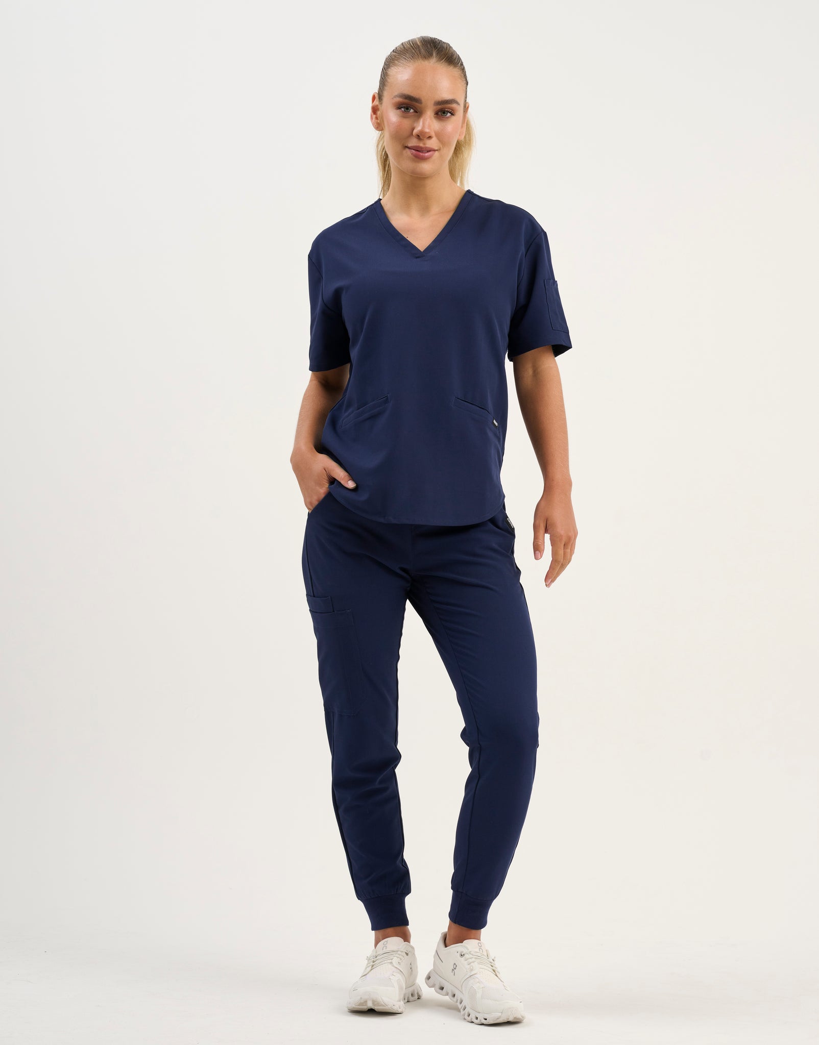 Aspire V Neck Scrub Top - True Navy