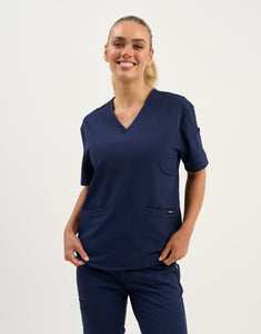 Aspire V Neck Scrub Top - True Navy