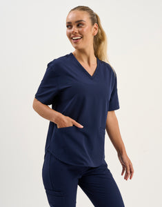 Aspire V Neck Scrub Top - True Navy