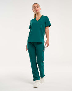 Essential Multi-Pocket Scrub Pants - Harbour Green