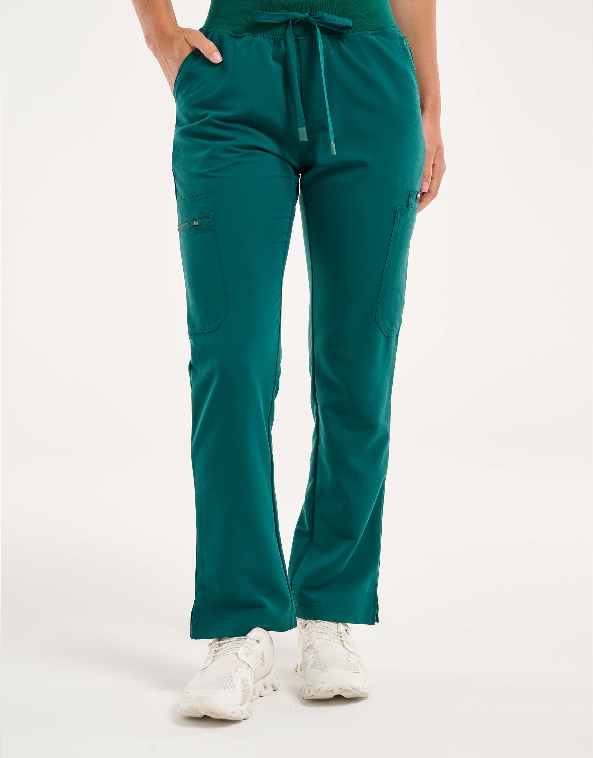 Essential Multi-Pocket Scrub Pants - Harbour Green