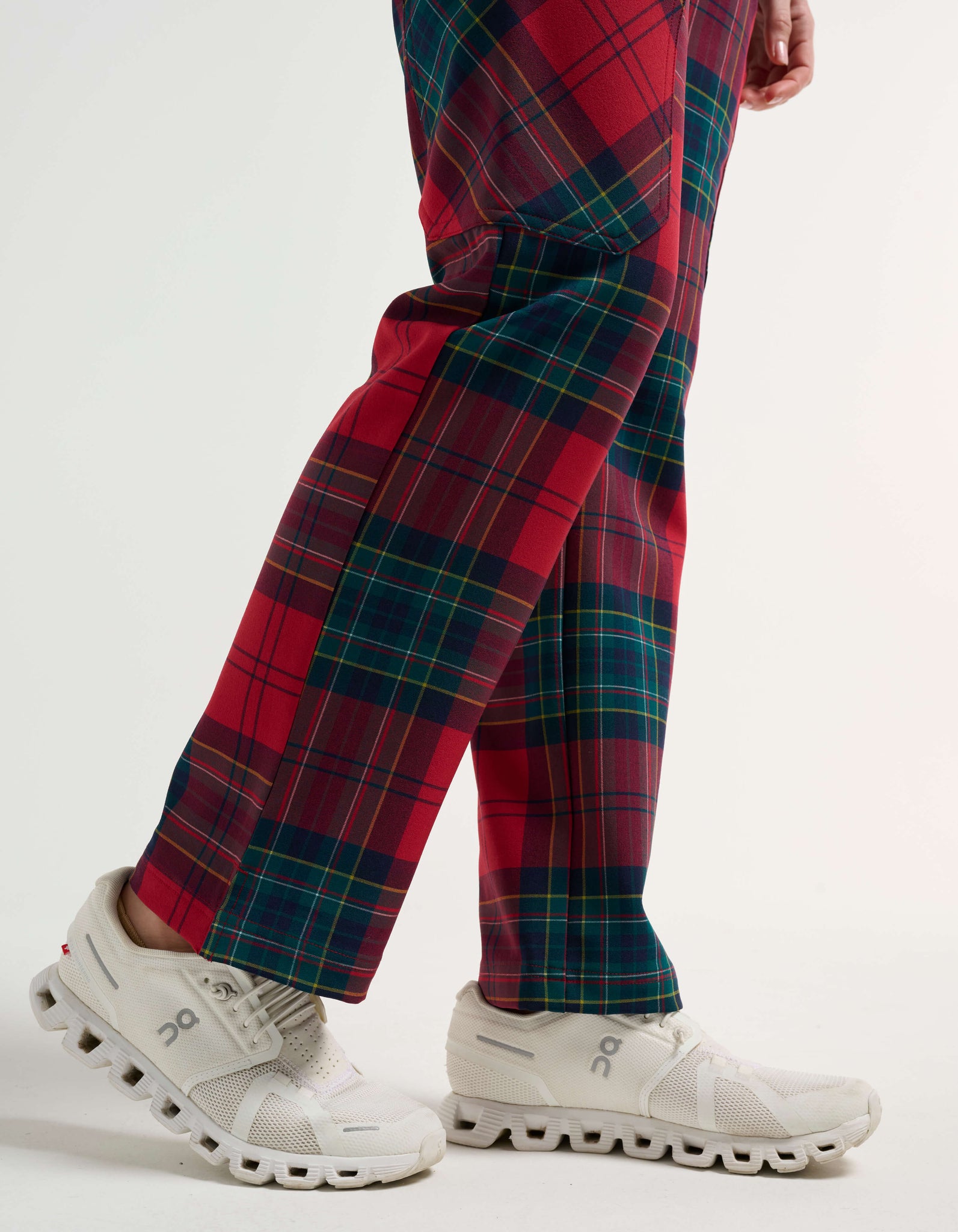 Essential Multi-Pocket Scrub Pants - Christmas Red Tartan