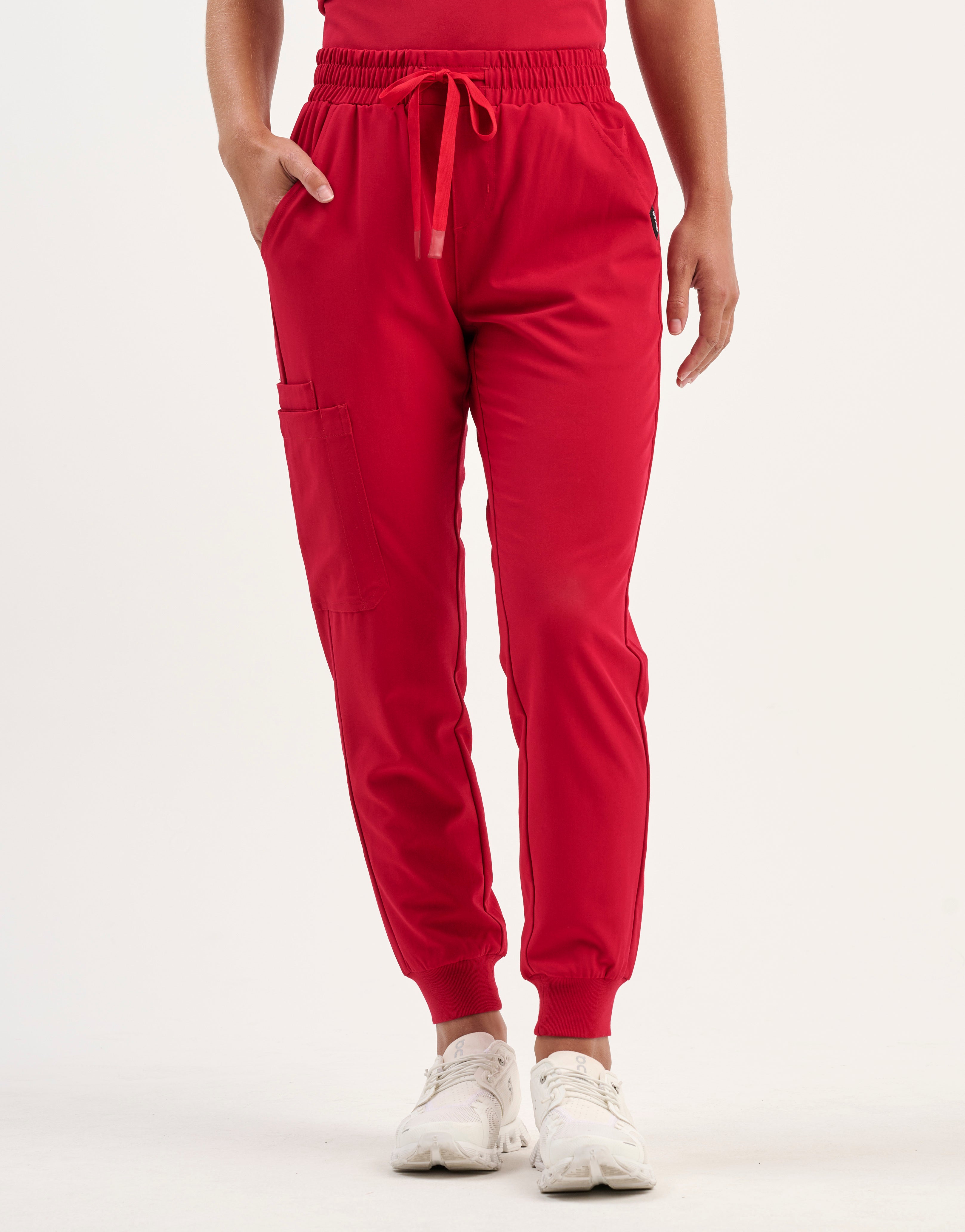 Aspire Jogger Scrub Pants - Cherry Red