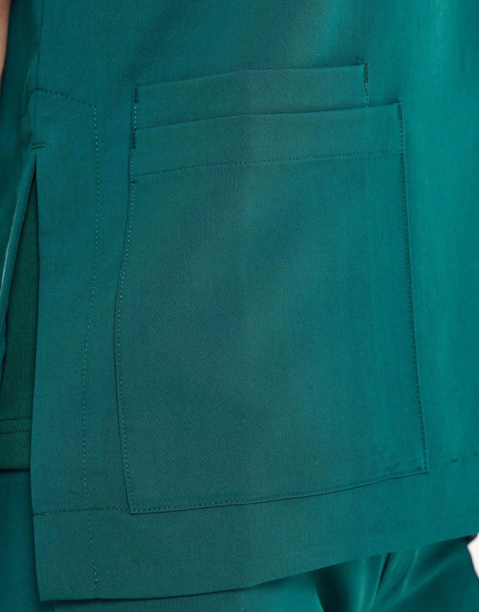 Essential Crewneck Scrub Top - Harbour Green