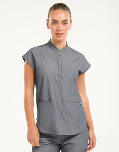 Apollo Scrub Top - Heather Grey