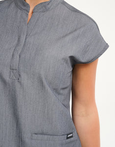 Apollo Scrub Top - Heather Grey