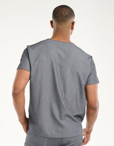 Aspire V Neck Scrub Top - Heather Grey