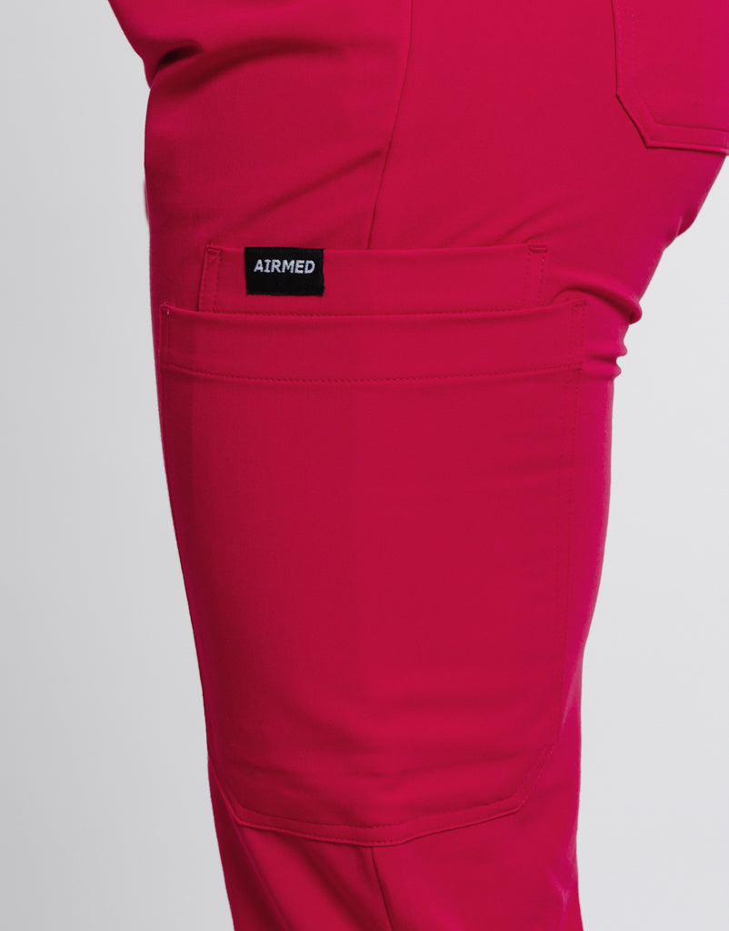 Essential Multi-Pocket Scrub Pants - Magenta Pink