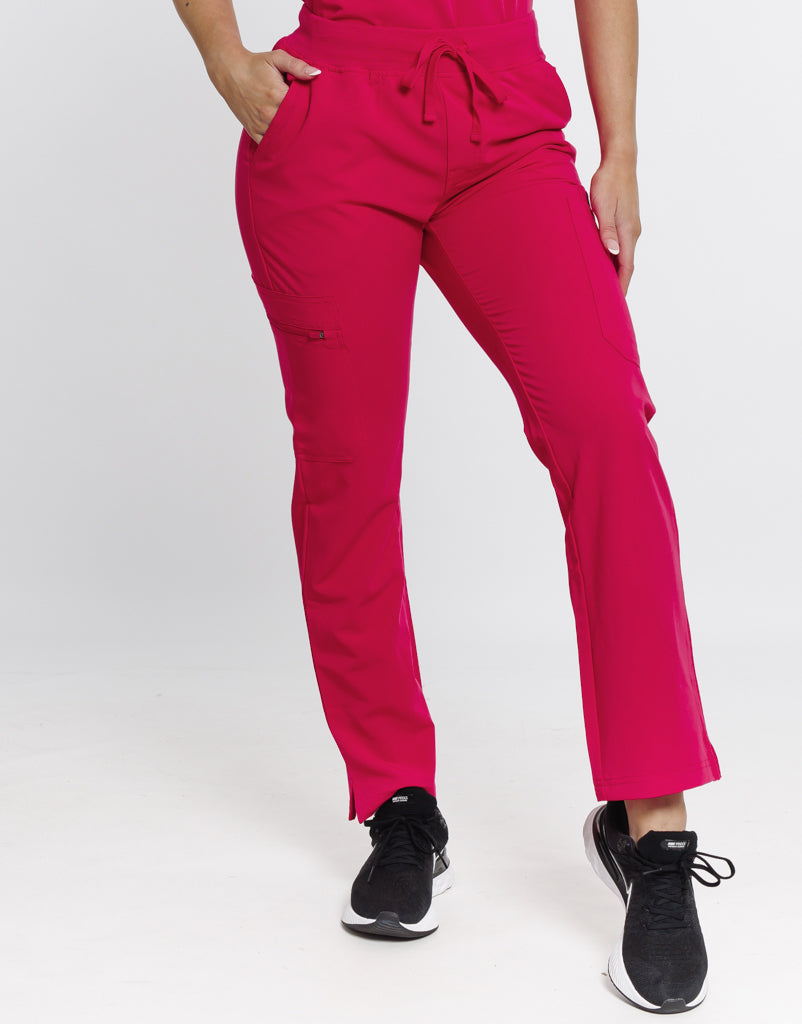 Essential Multi-Pocket Scrub Pants - Magenta Pink