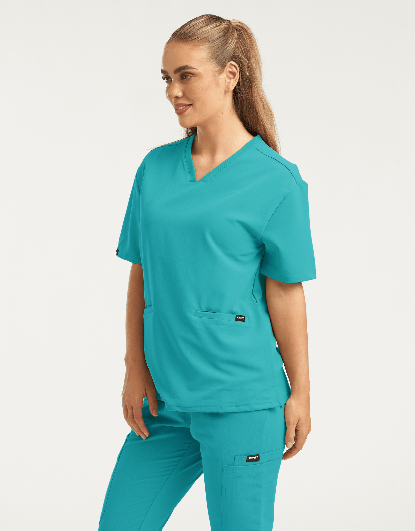 Essential V Neck Scrub Top - Sydney Teal