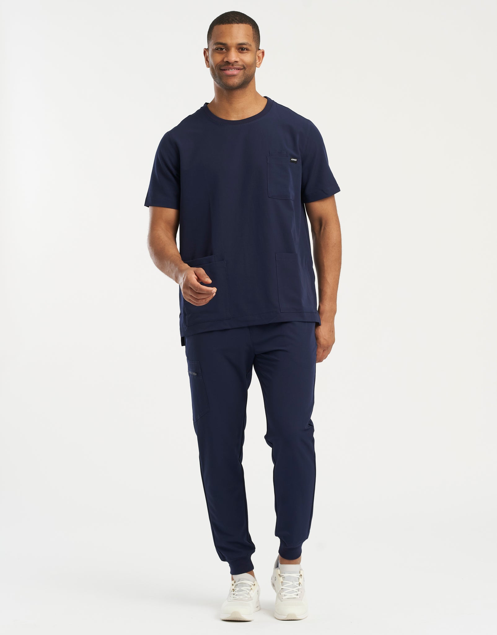 Essential Crewneck Scrub Top - True Navy