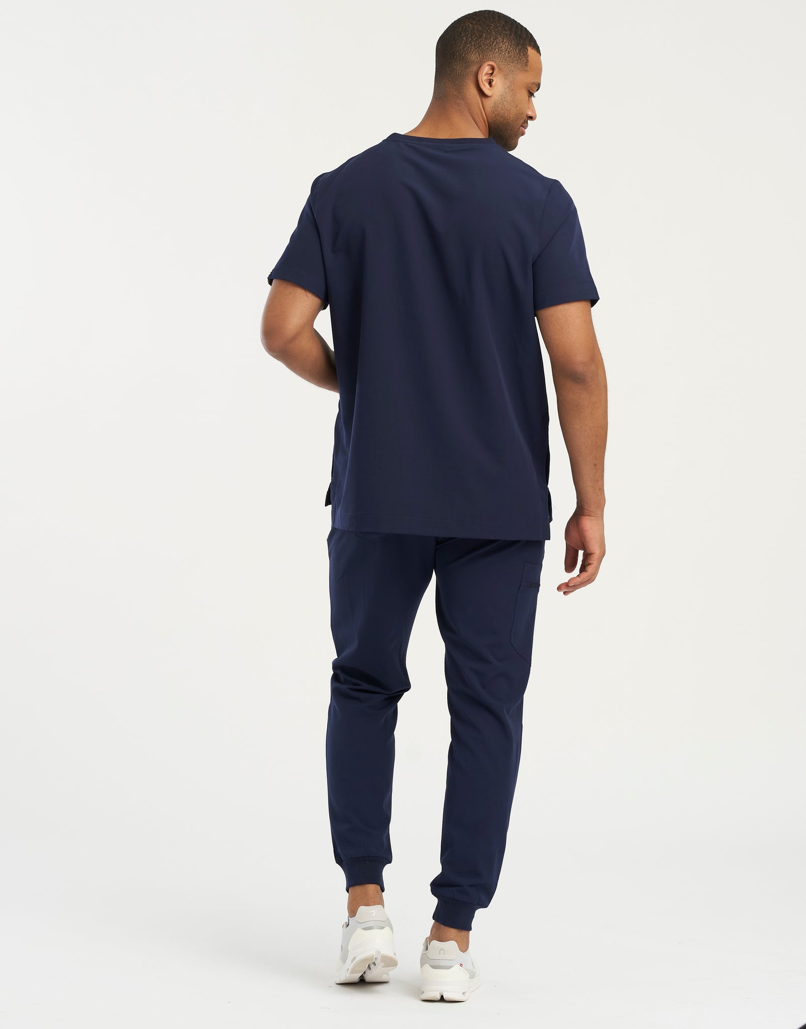 Essential Crewneck Scrub Top - True Navy