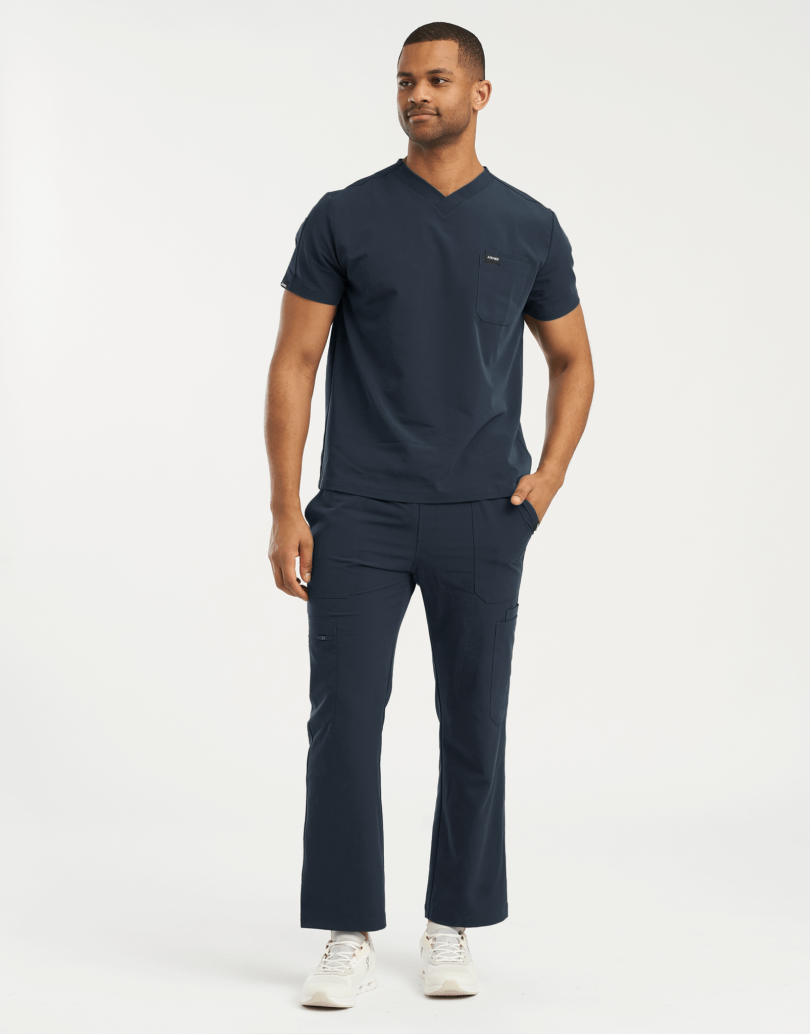 Essential V Neck Scrub Top - Midnight Navy