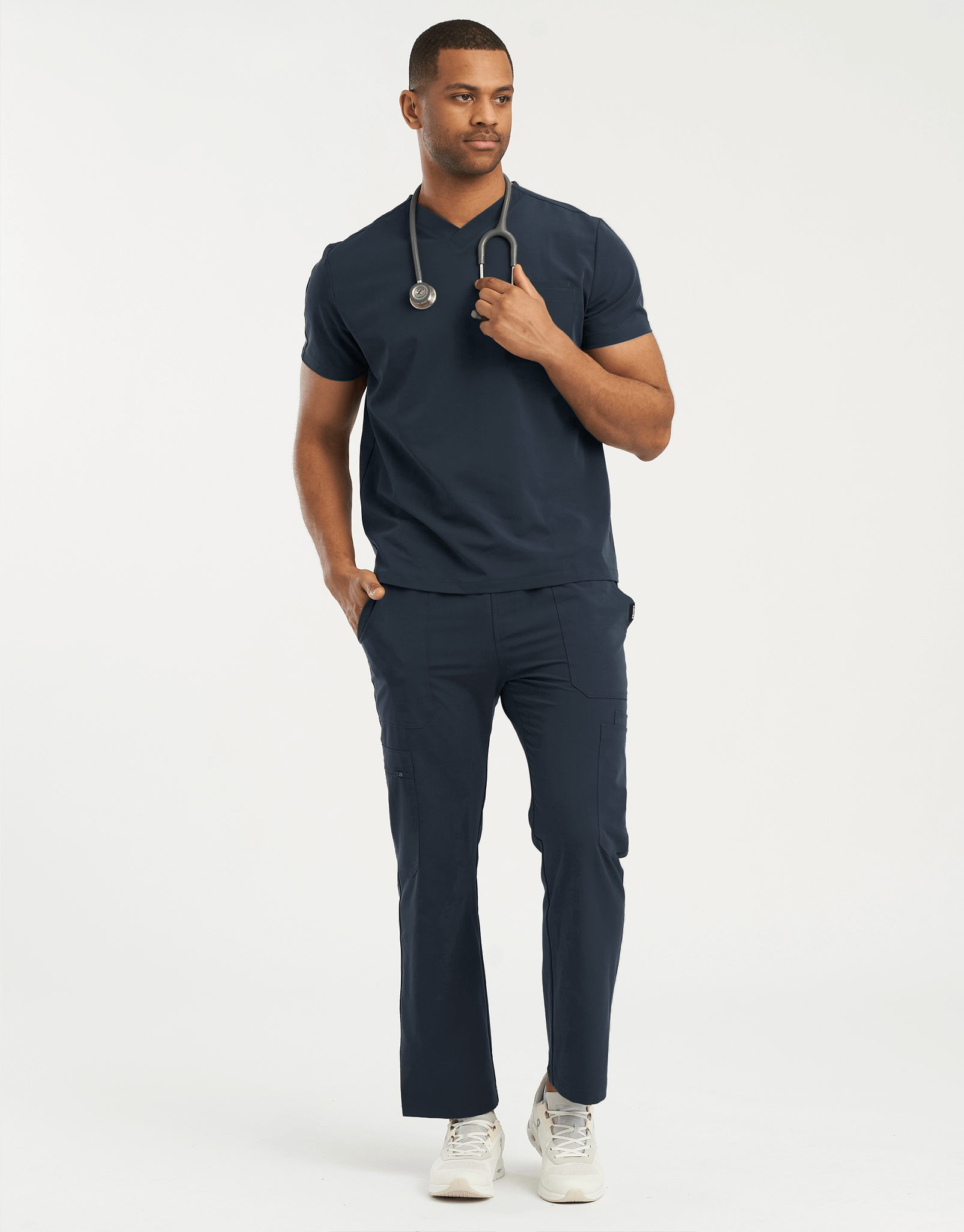 Essential V Neck Scrub Top - Midnight Navy