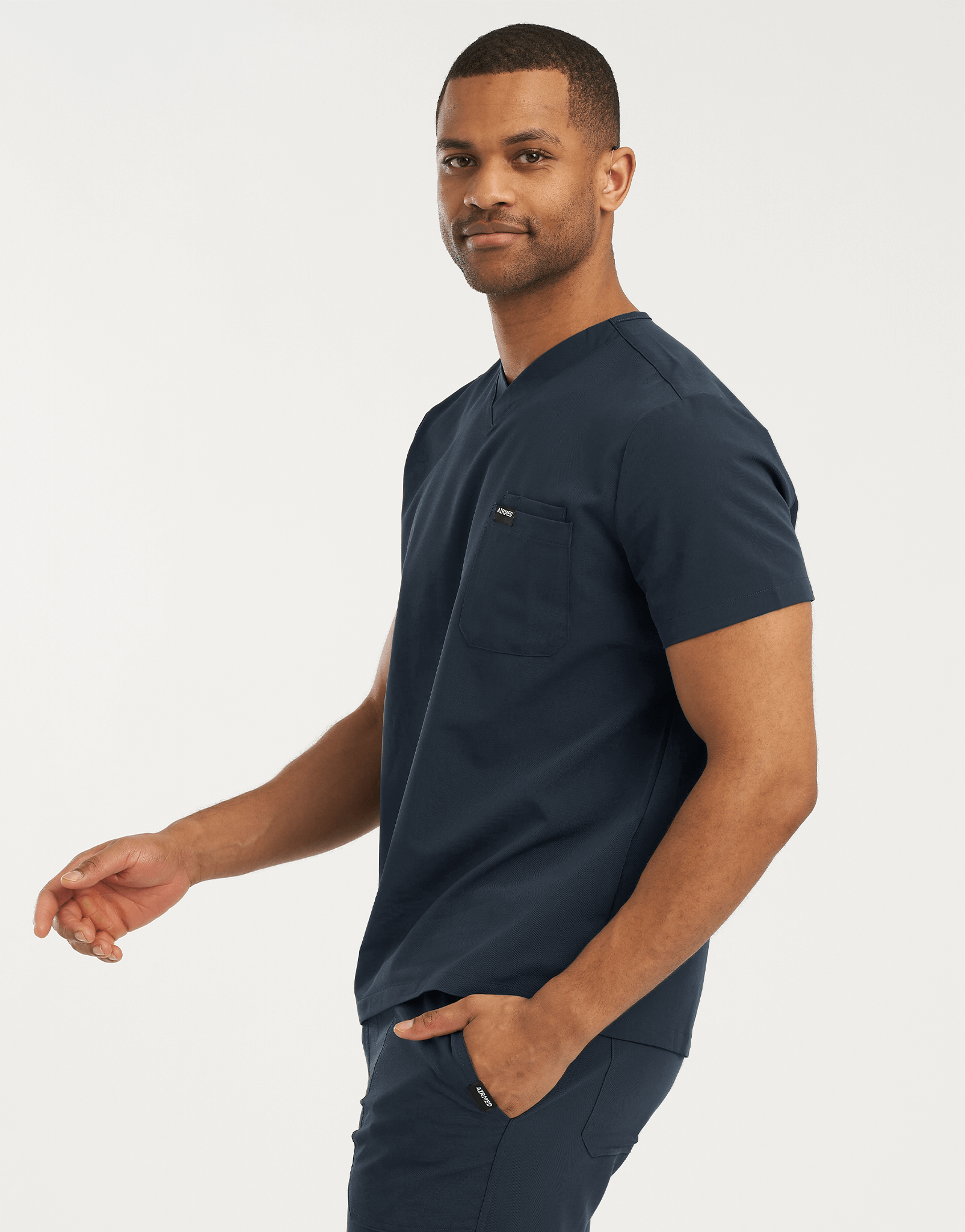 Essential V Neck Scrub Top - Midnight Navy
