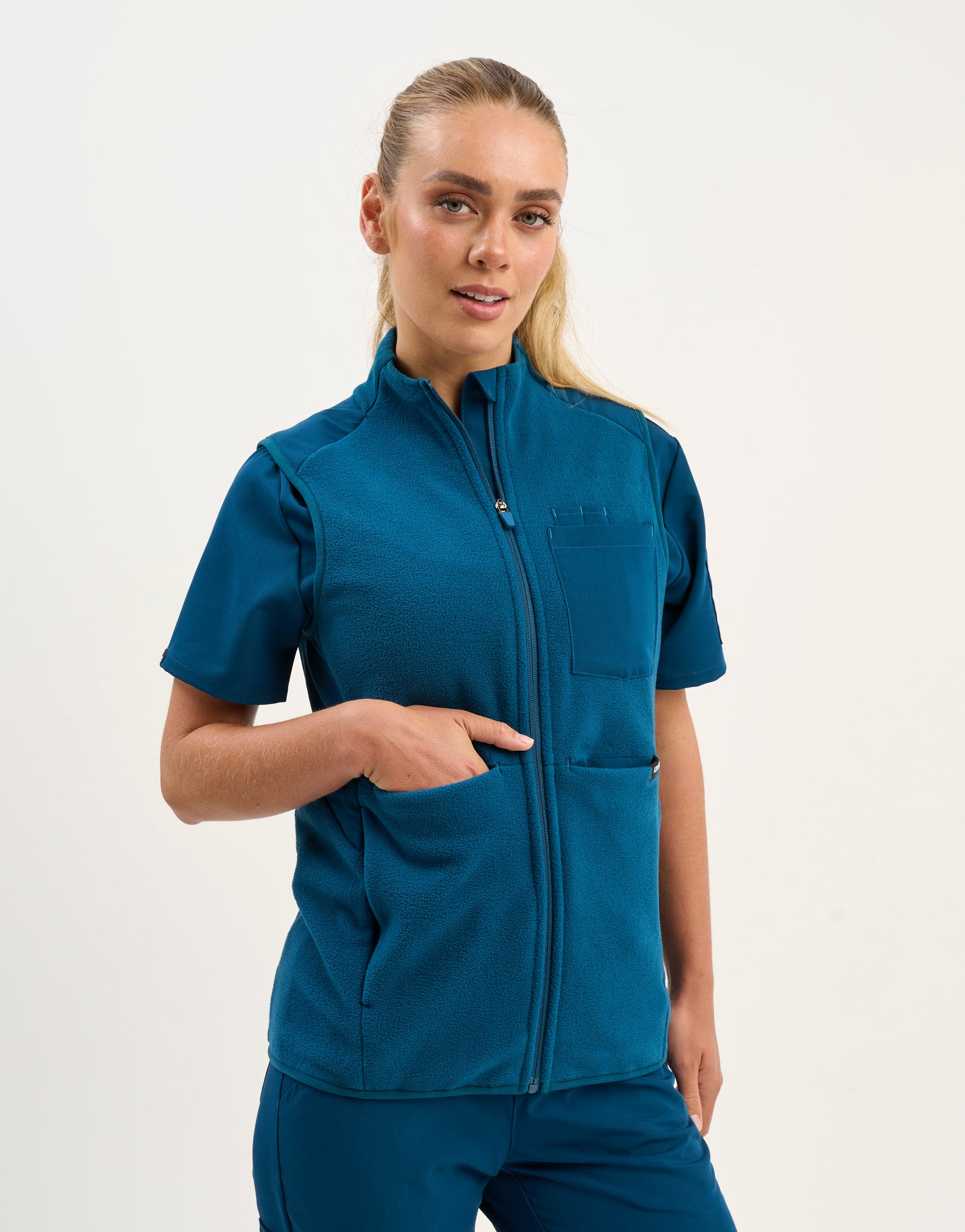 Essential Fleece Vest - Gibraltar Blue