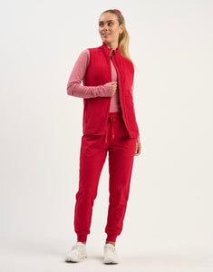 Essential Fleece Vest - Cherry Red