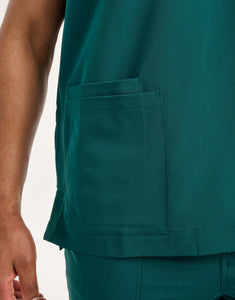 Essential Crewneck Scrub Top - Harbour Green